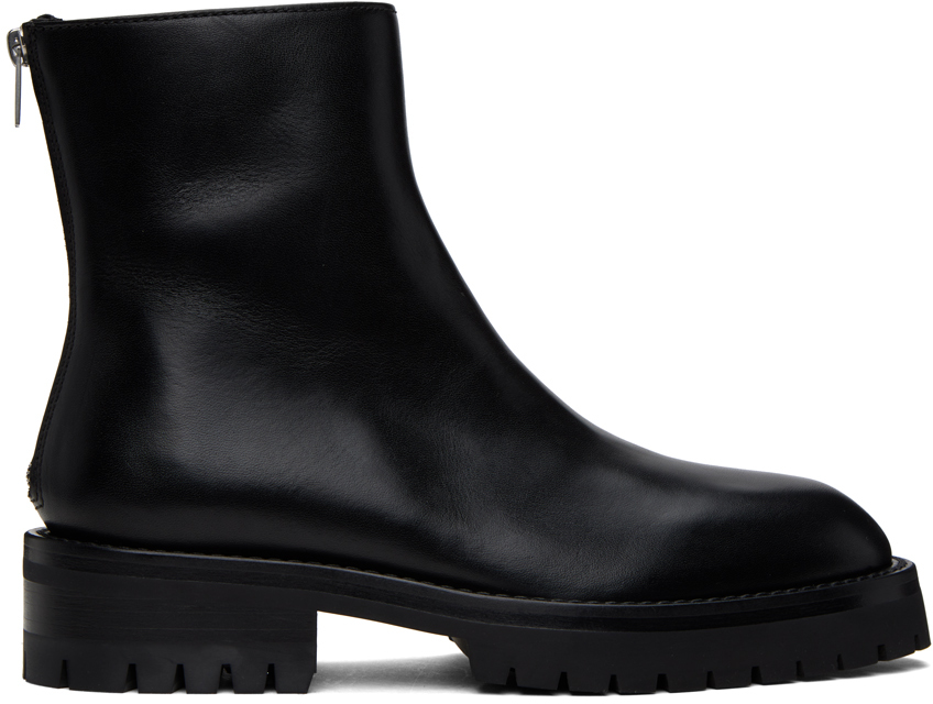 Ann Demeulemeester Black Drees Chelsea Boots In 099 Black