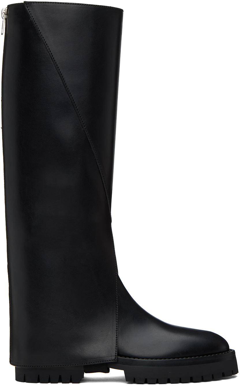 Ann Demeulemeester Jay Leather Knee-high Boots In Black