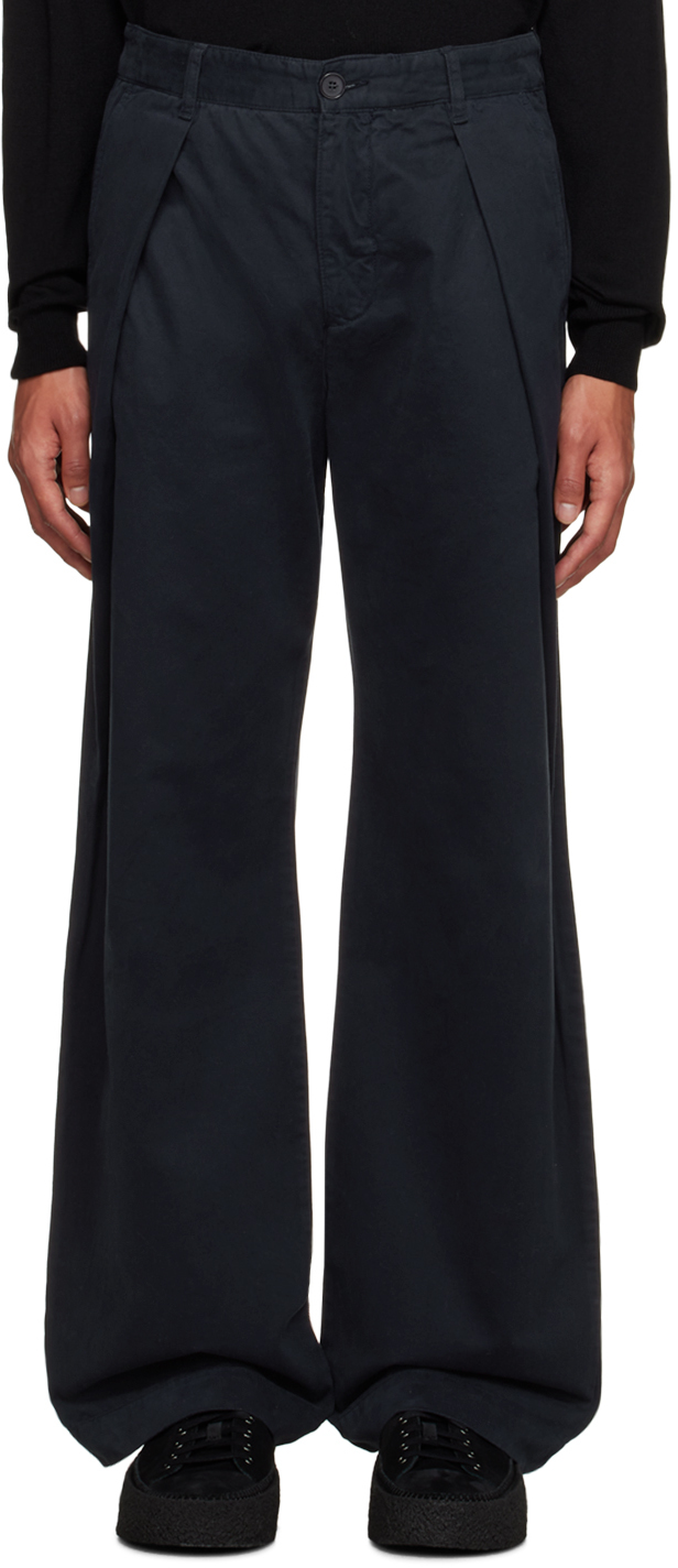 Wood Wood Navy Fraser Trousers In 7000 Navy