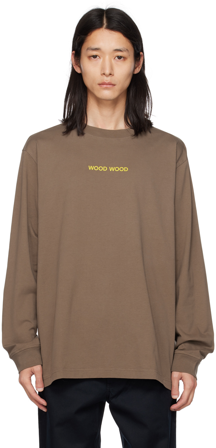 Wood Wood Graphic-print Long-sleeve T-shirt In 8046 Crocodile Green