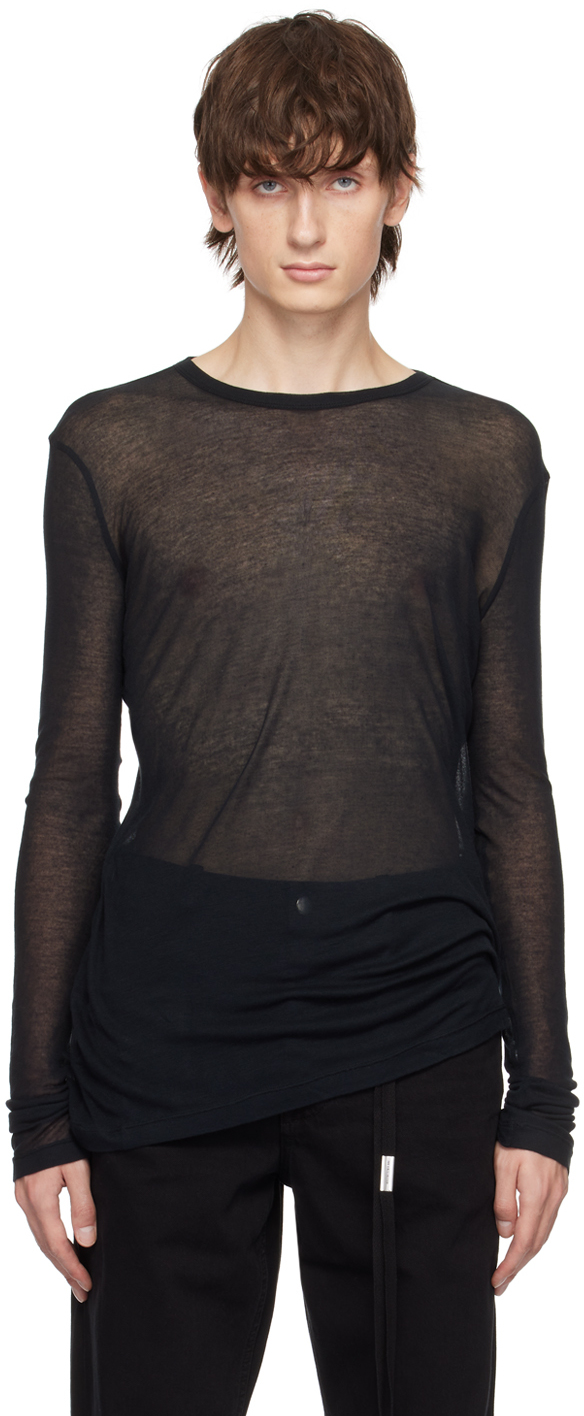 Ann Demeulemeester: Black Greg Long Sleeve T-Shirt | SSENSE