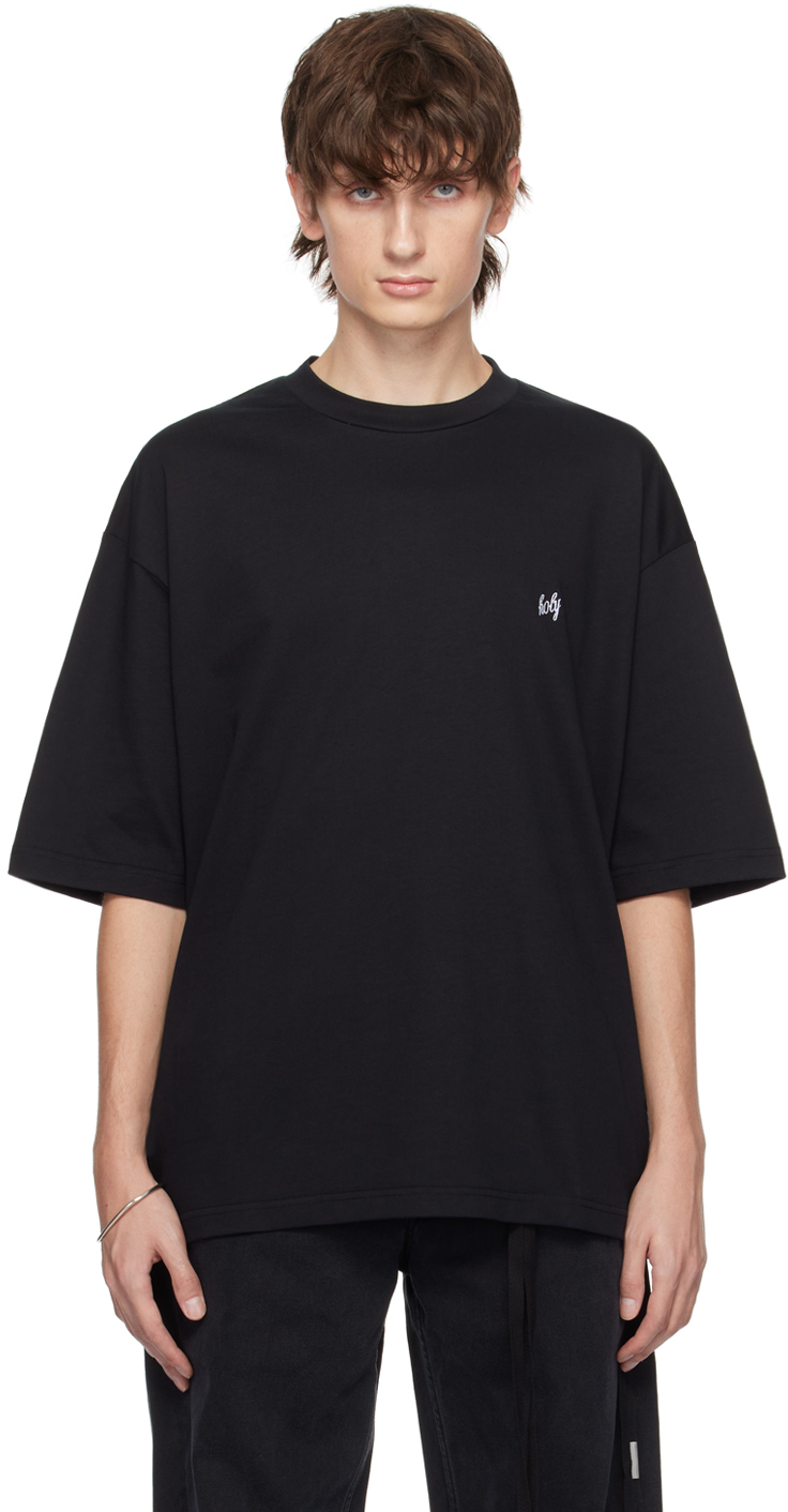 Ann Demeulemeester Black Embroidered T-shirt In Black + Embroidery W