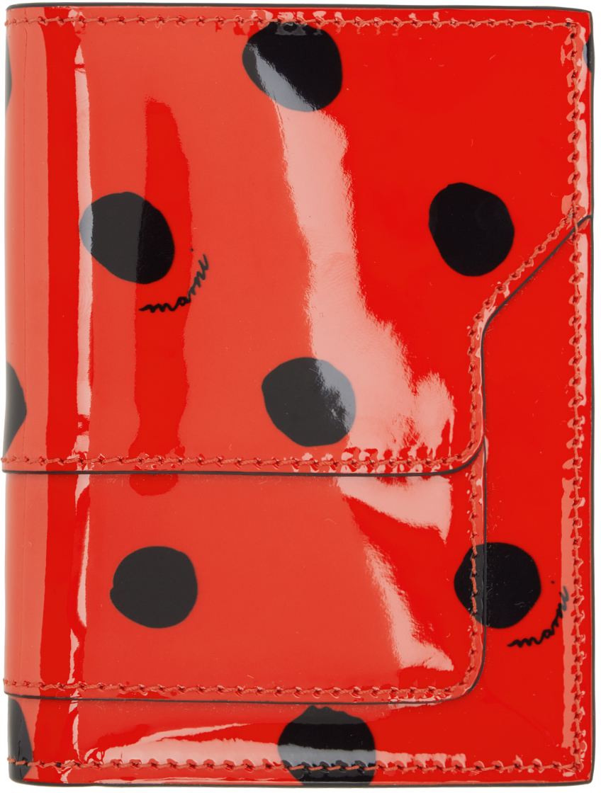 Marni Red Polka Dot Wallet In Zo652 Red