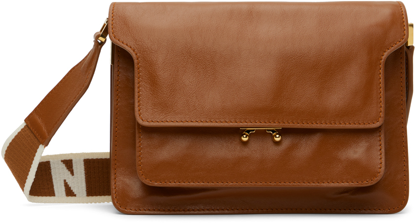 Trunk Medium Leather Shoulder Bag in Brown - Marni