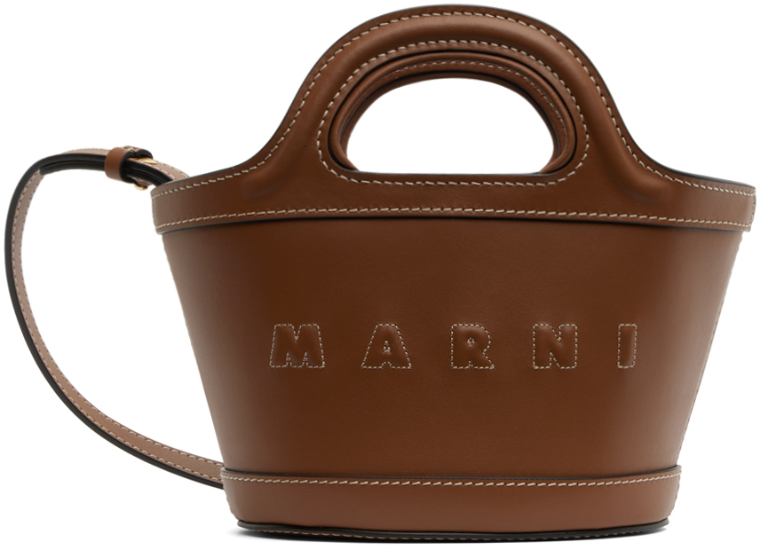 Marni Micro Tropicalia Summer Top Handle Bag in Brown