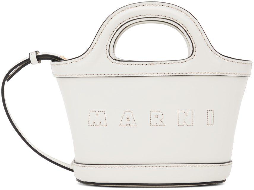 Marni: White Micro Tropicalia Tote | SSENSE Canada