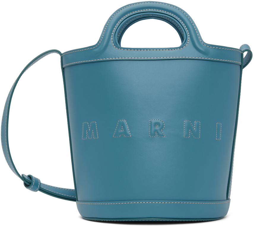 Marni: Blue Small Tropicalia Bag | SSENSE Canada