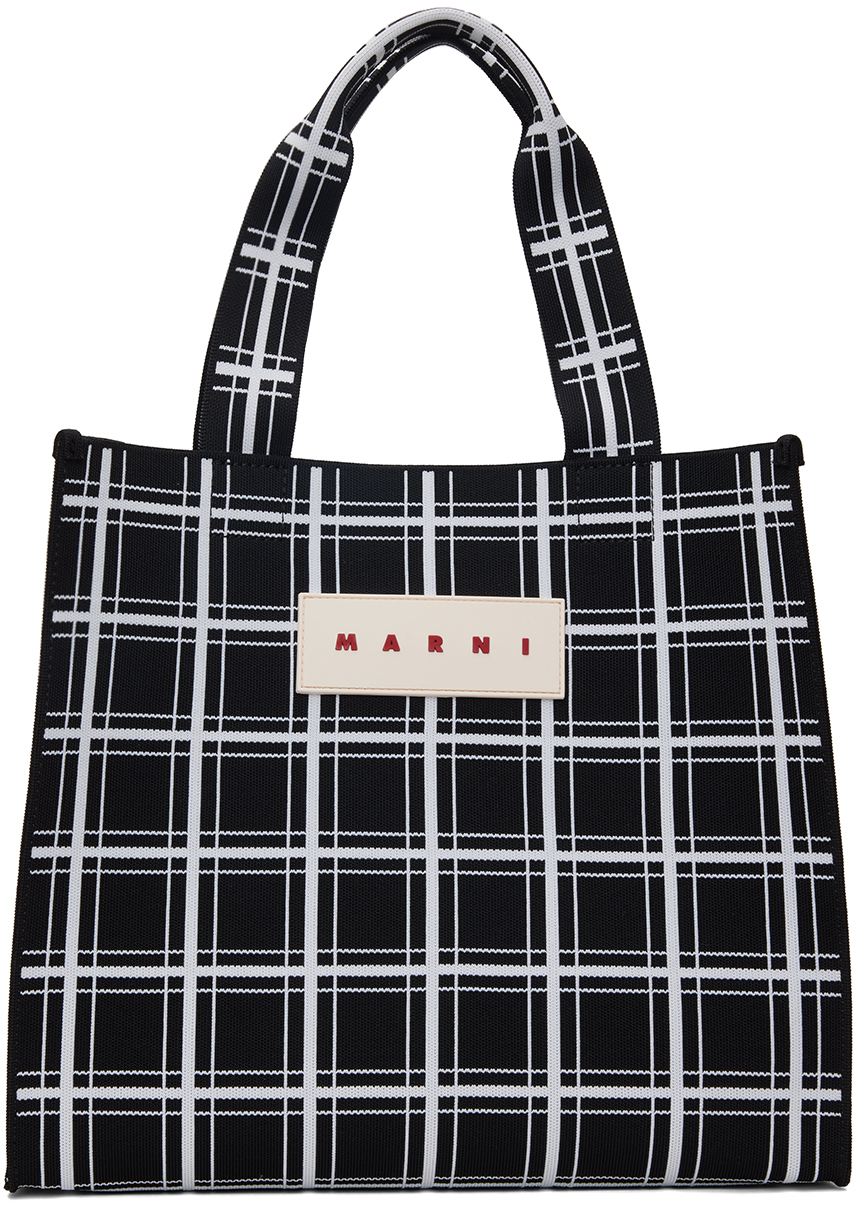 Black Check Tote