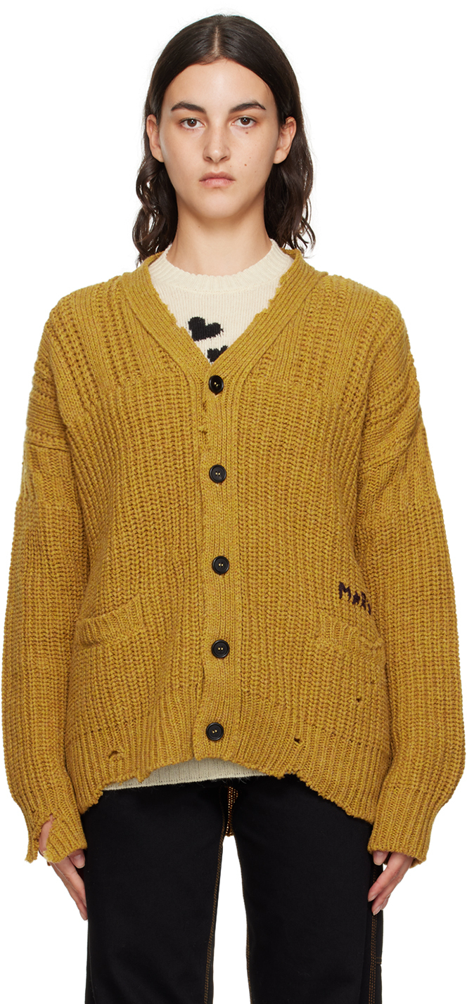 Yellow Raw Edge Cardigan