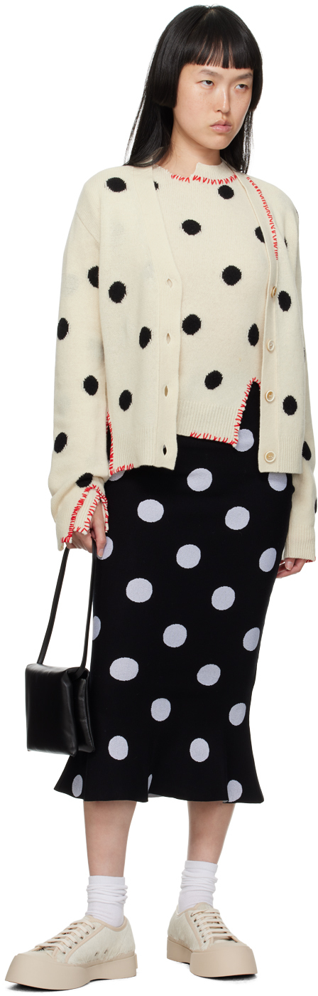 Marni Polka-dot Jacquard-knit Wool Sweater In Dow03 Stone White
