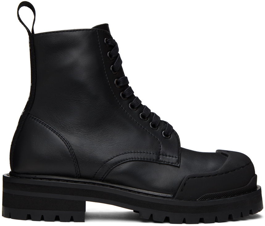 Marni Black Dada Combat Boots In 00n99 Black