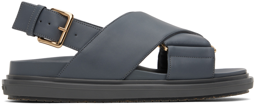 Shop Marni Gray Fussbett Sandals In 00n65 Metal