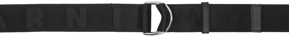 Marni Black Slider Logo Belt In Zo595 Black/black
