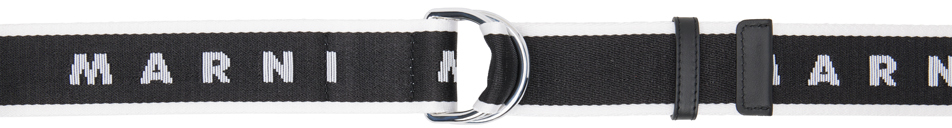 Marni Black Slider Logo Belt In 00n99 Black