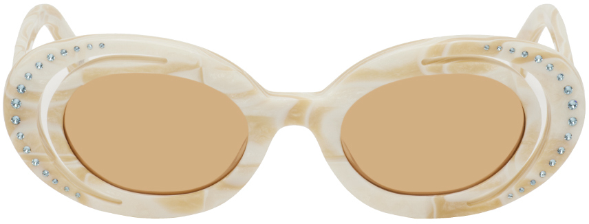 Marni Tortoiseshell Zion Canyon Sunglasses In Cream