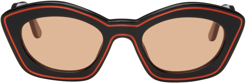Shop Marni Ssense Exclusive Black Retrosuperfuture Edition Kea Island Sunglasses In Orange
