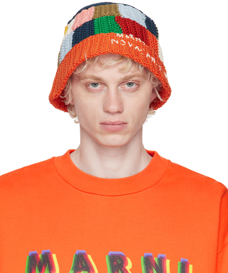 Marni: Multicolor No Vacancy Inn Edition Colorblocked Bucket Hat