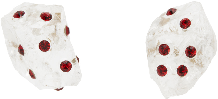 Marni Red Pietra Dura Stud Earrings In 00w09 Glass