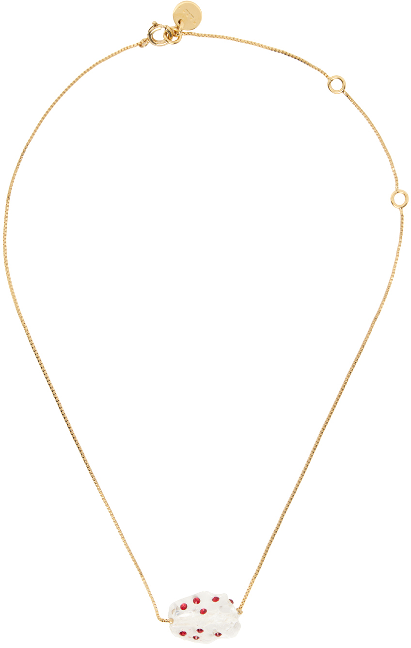 Marni Gold Polka Dot Necklace In 00w09 Glass
