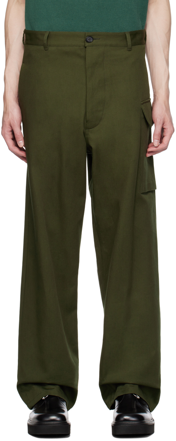Green Button-Fly Trousers