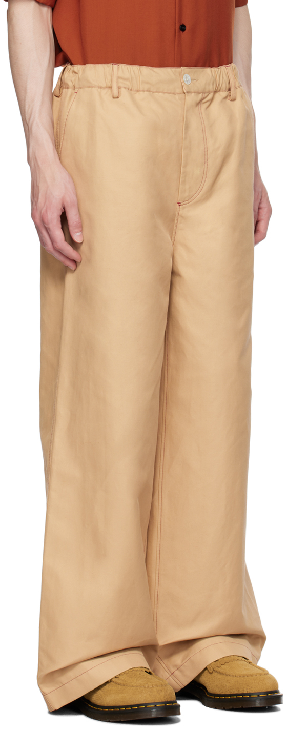 MARNI BEIGE ELASTICIZED TROUSERS
