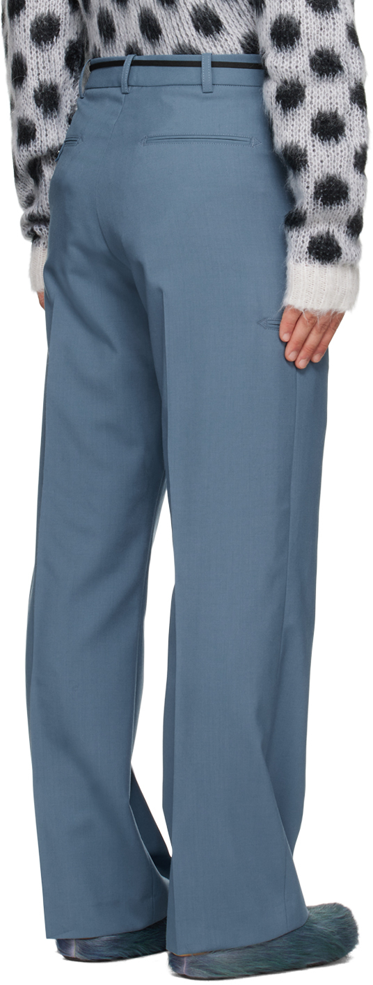 Marni Blue Drawstring Trousers In 00b37 Opal