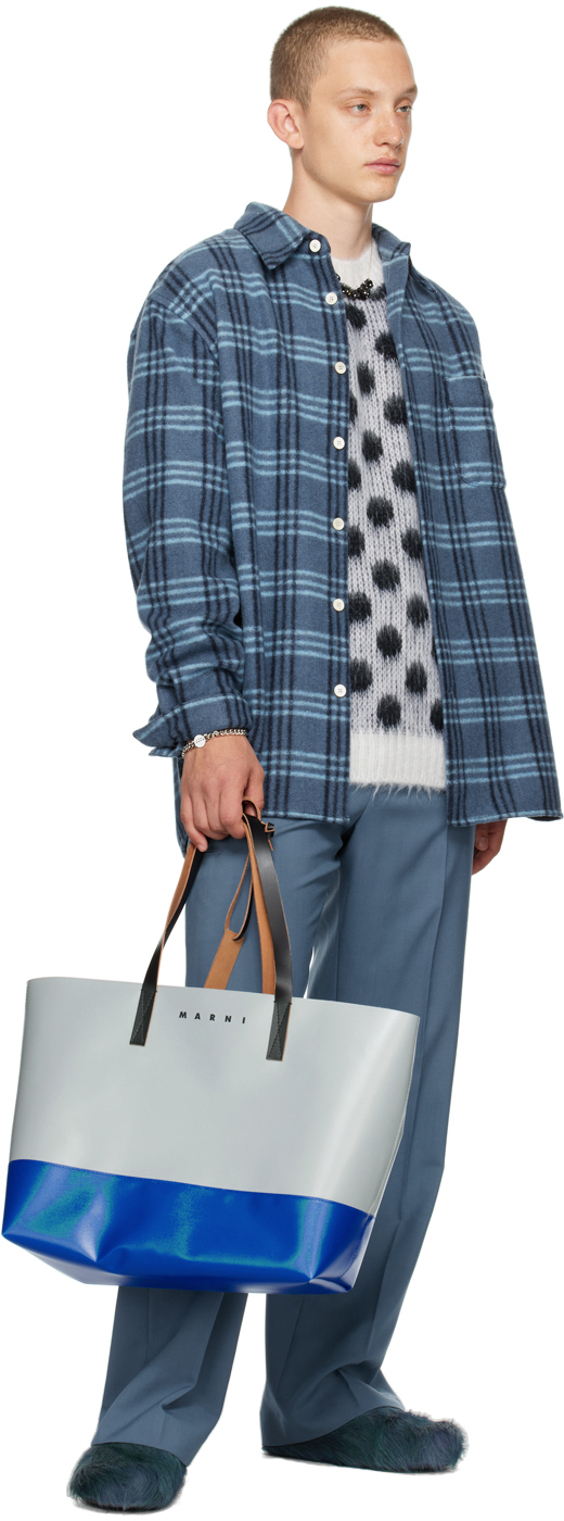 Marni Blue Drawstring Trousers In 00b37 Opal