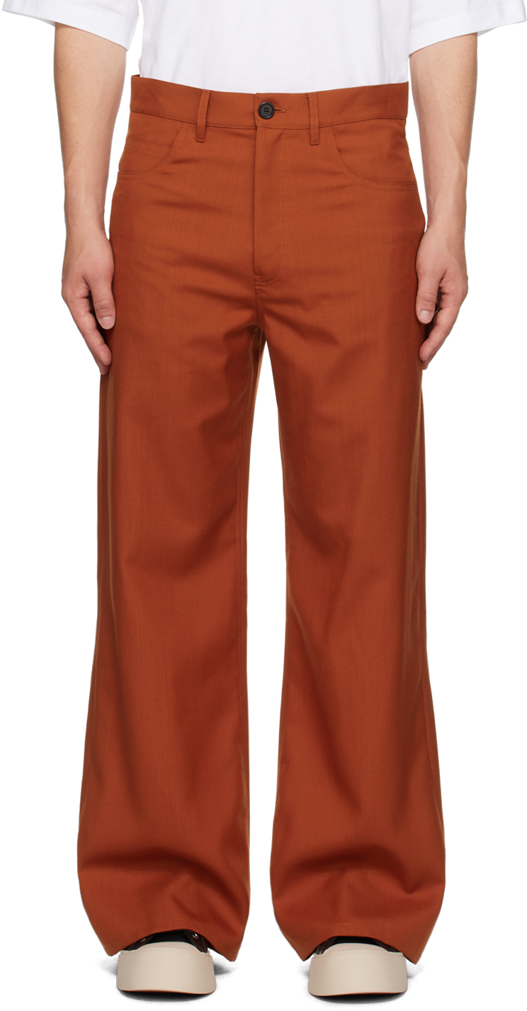Shop Marni Orange Zip Trousers In 00m39 Henne