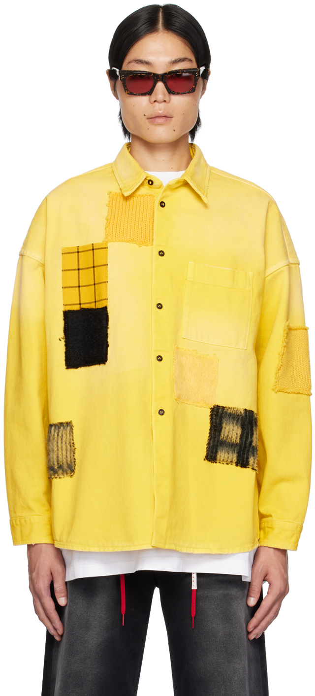 Yellow Patch Denim Shirt