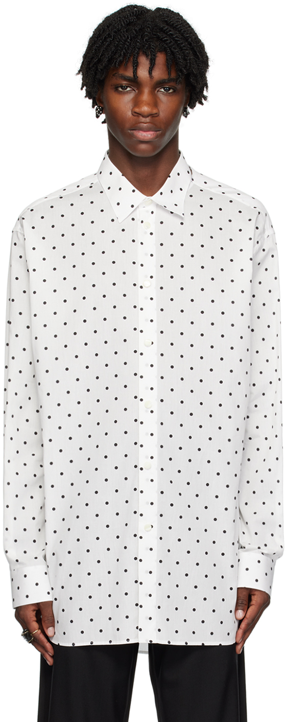 White Polka Dot Shirt by Marni on Sale