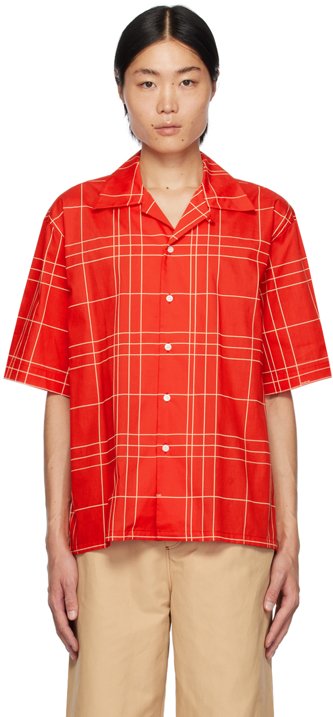 Marni tartan button-down shirt - Red