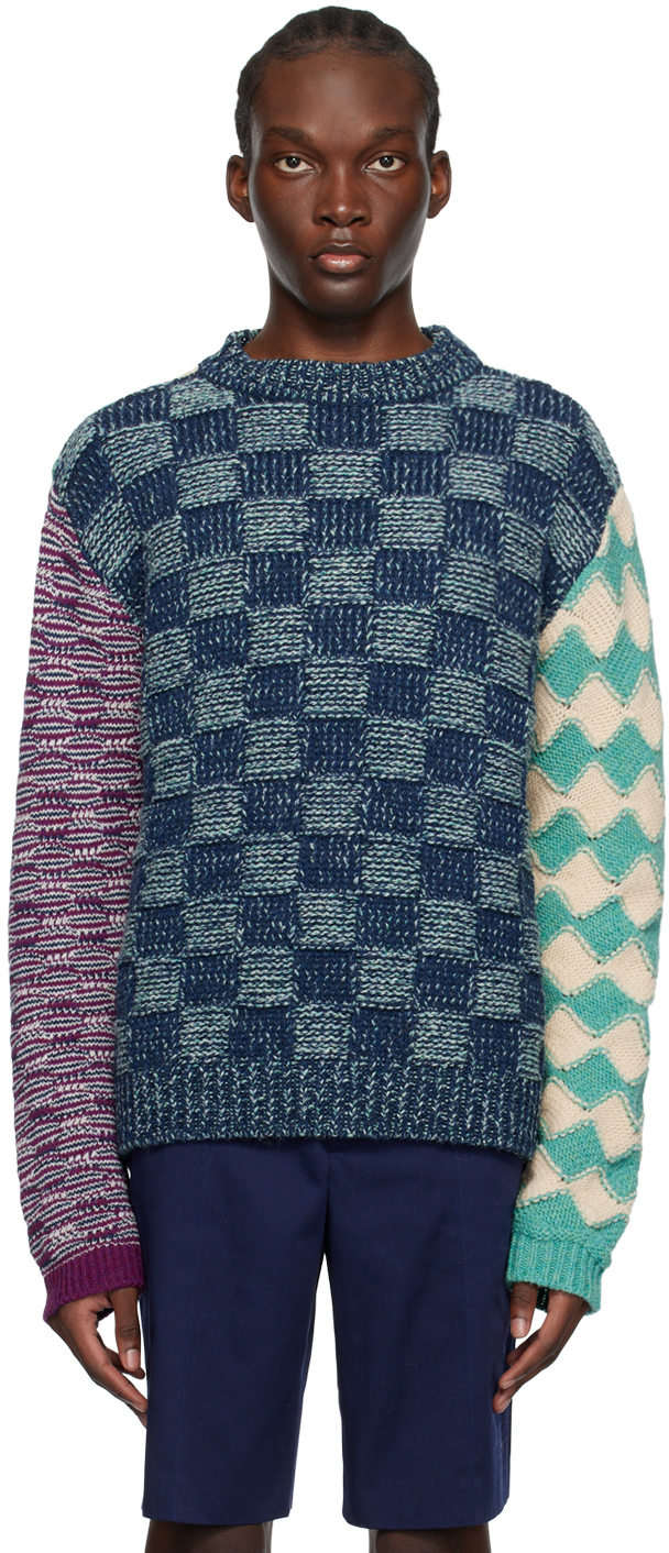 Shop Marni Multicolor Intarsia Sweater In Mxv19 Linden
