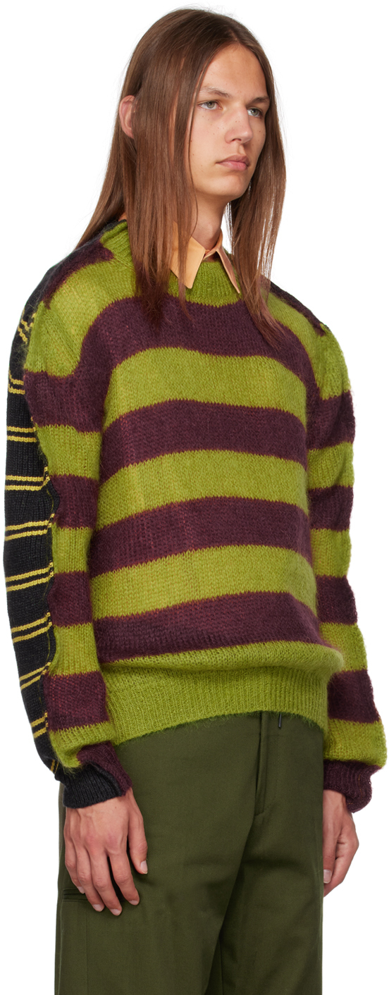 Marni Round Neck Long-sleeved Sweater In Mxv37 Green Lime