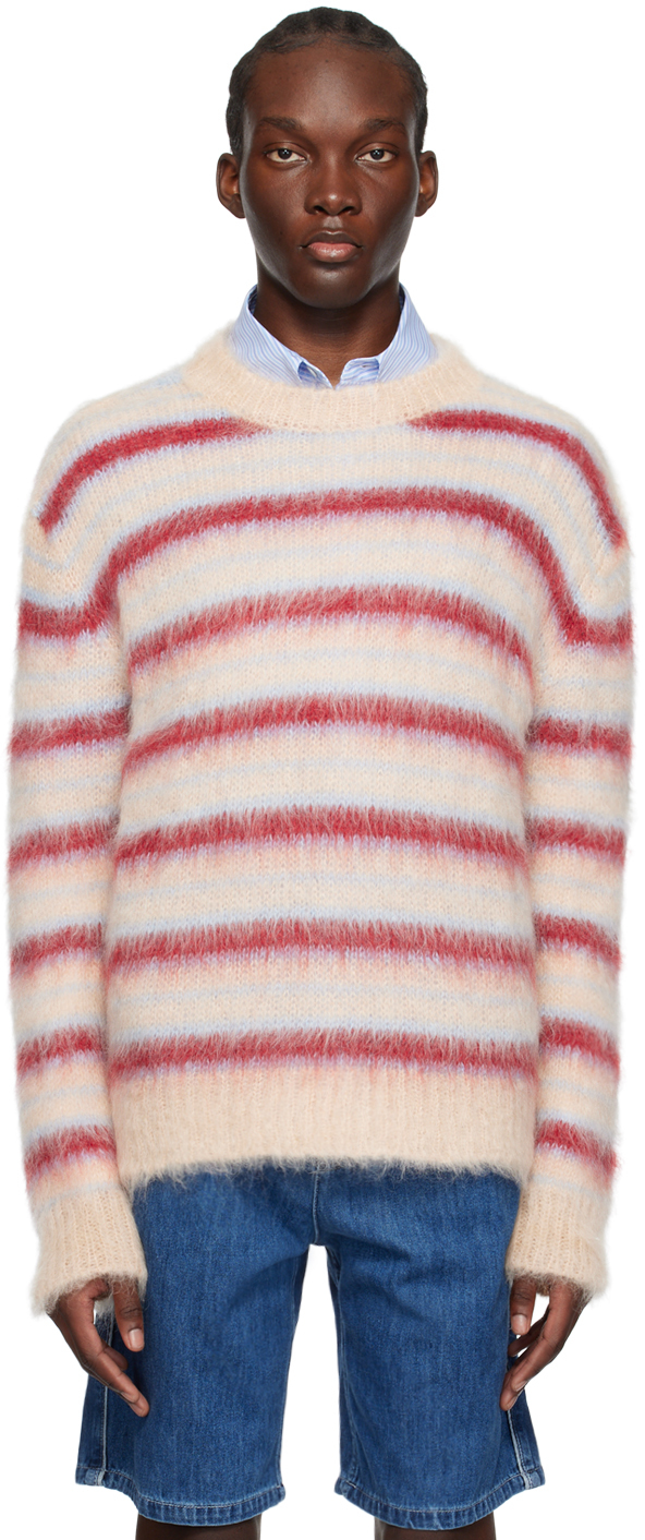 Shop Marni Tan Striped Sweater In Rgw31 Tan