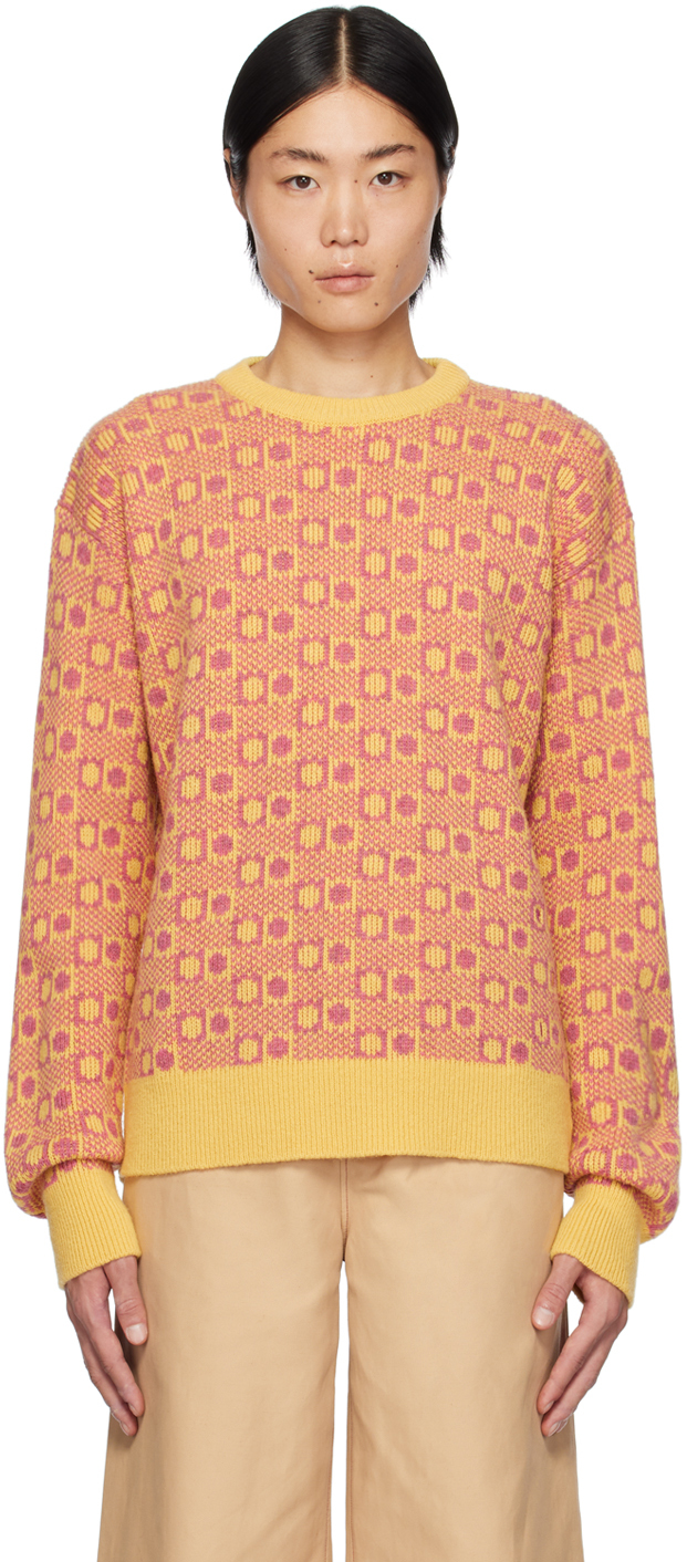Yellow & Pink Jacquard Sweater