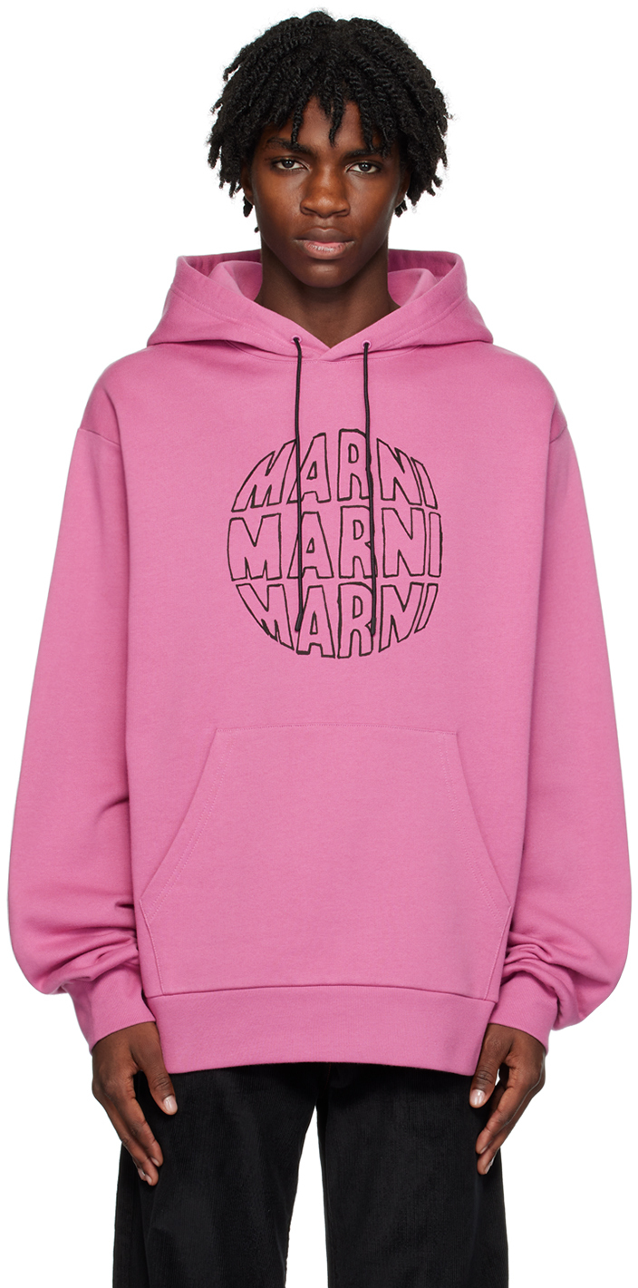 Marni Pink Printed Hoodie