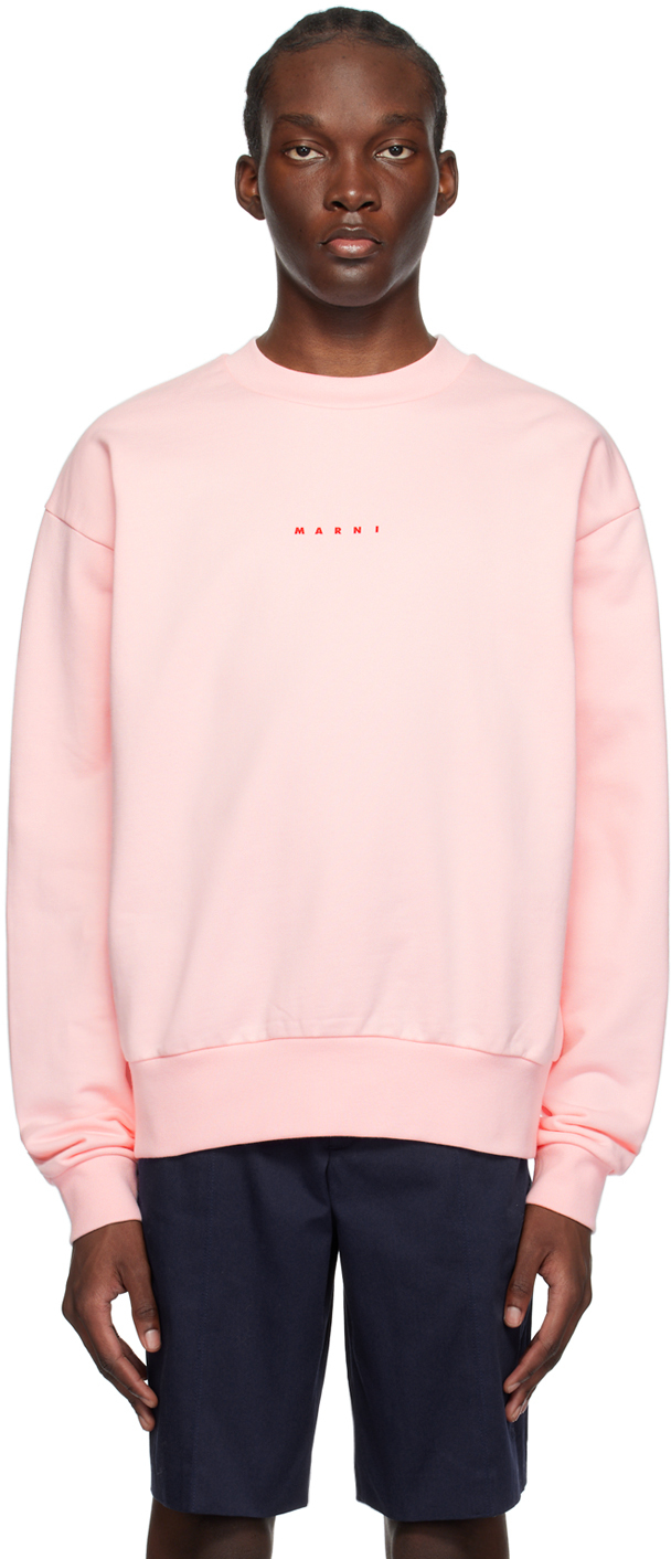 Shop Marni Pink Printed Sweatshirt In L1c13 Pink Gummy
