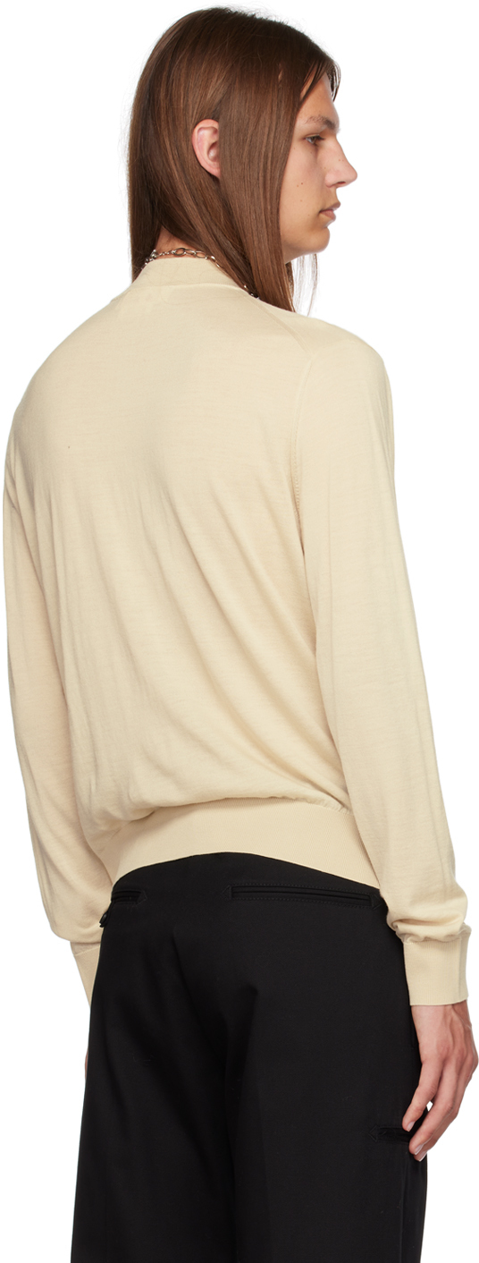 Marni Beige Embroidered Sweater In 00w07 Talc