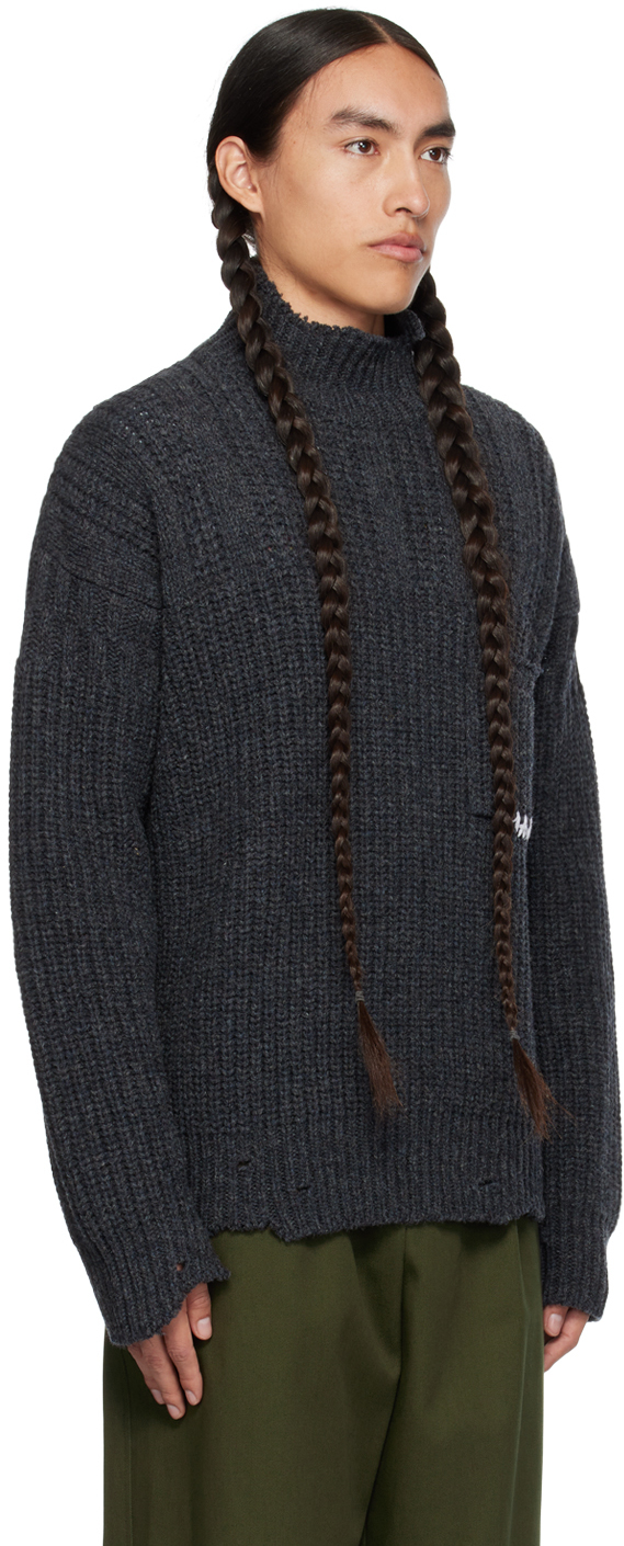 MARNI GRAY DISTRESSED TURTLENECK