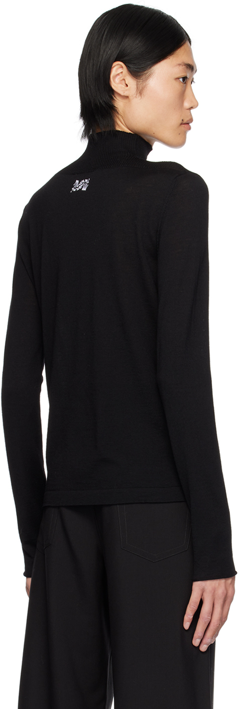 Marni Black Embroidered Turtleneck In 00n99 Black