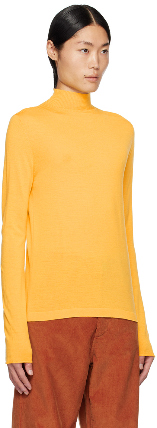 MARNI YELLOW EMBROIDERED TURTLENECK