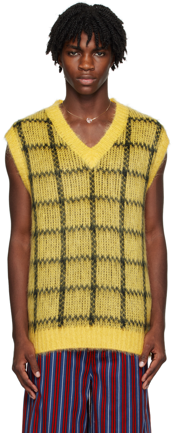 Yellow Check Vest by Marni on Sale