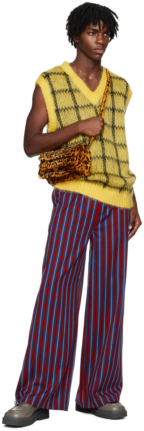 Marni Check Mohair-blend Vest In Chy56 Maize