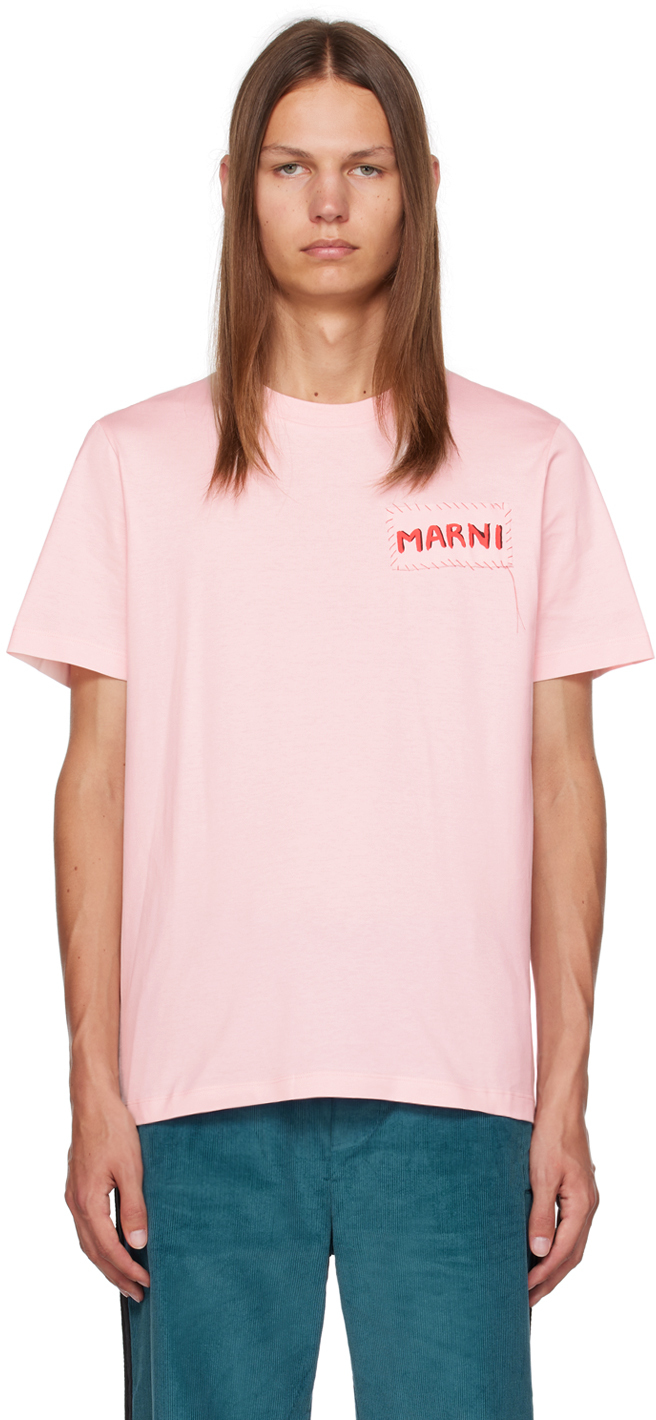 Marni Pink Patch T-shirt In 00c13 Pink Gummy