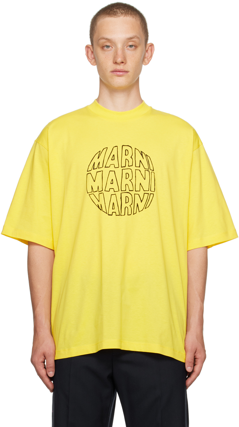 Marni: Yellow Circular T-Shirt | SSENSE
