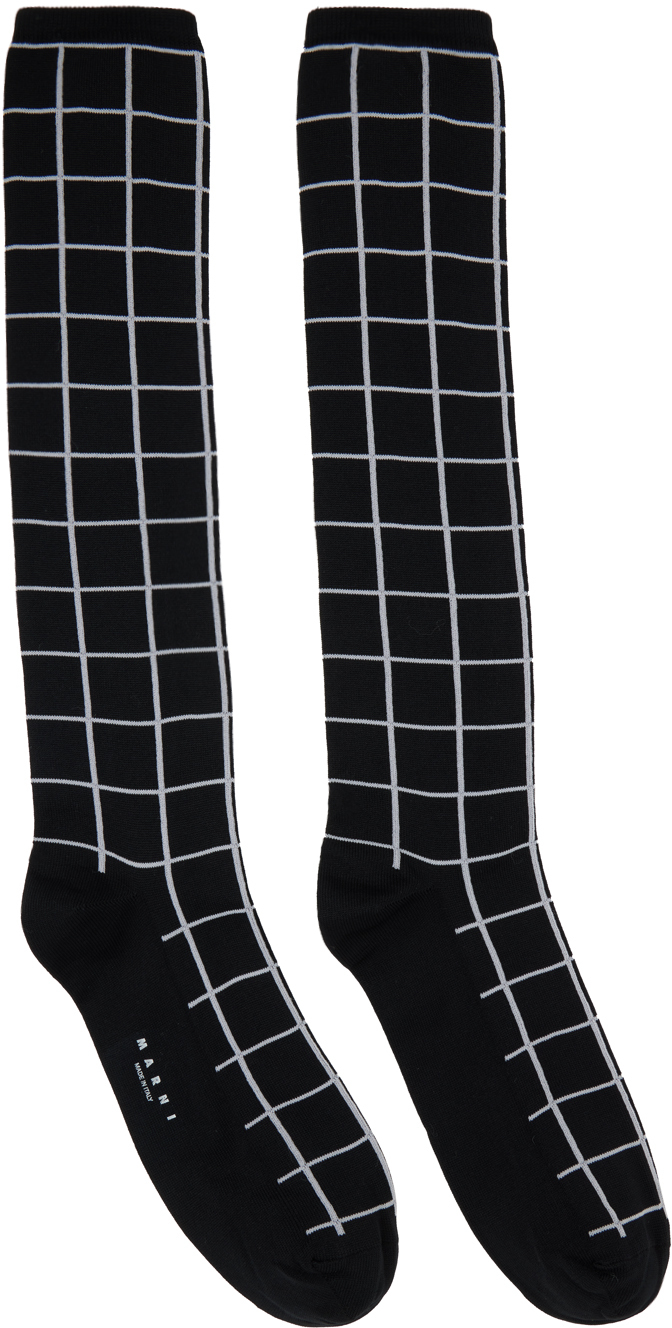 Black Check Socks