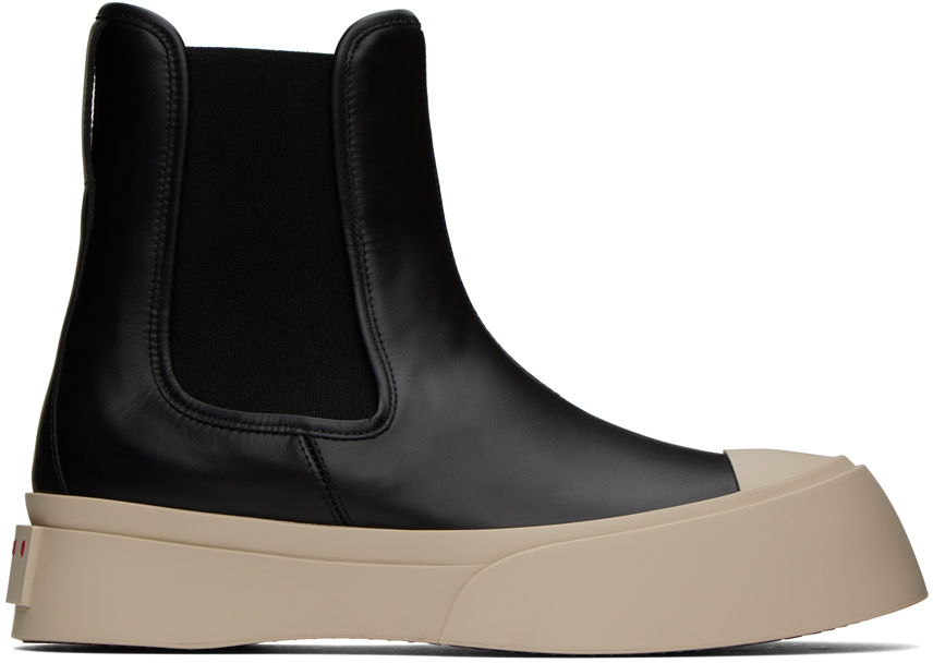 Black Pablo Chelsea Boots by Marni on Sale