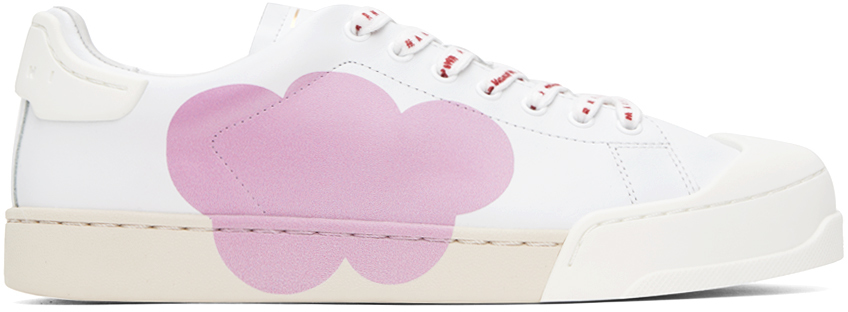 Shop Marni White No Vacancy Inn Edition Dada Bumper Sneakers In Zo579 Pink/red/bluet