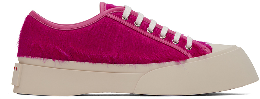 Marni Pablo Calf-hair Sneakers In Pink