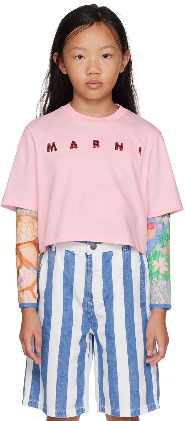 Marni キッズ｜ピンク シークイン Tシャツ | SSENSE 日本